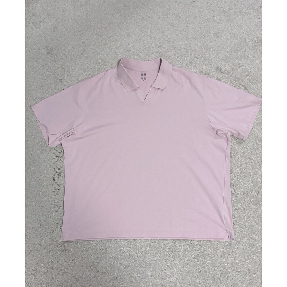 Uniqlo AIRism Cotton Jersey Skipper Polo Pink